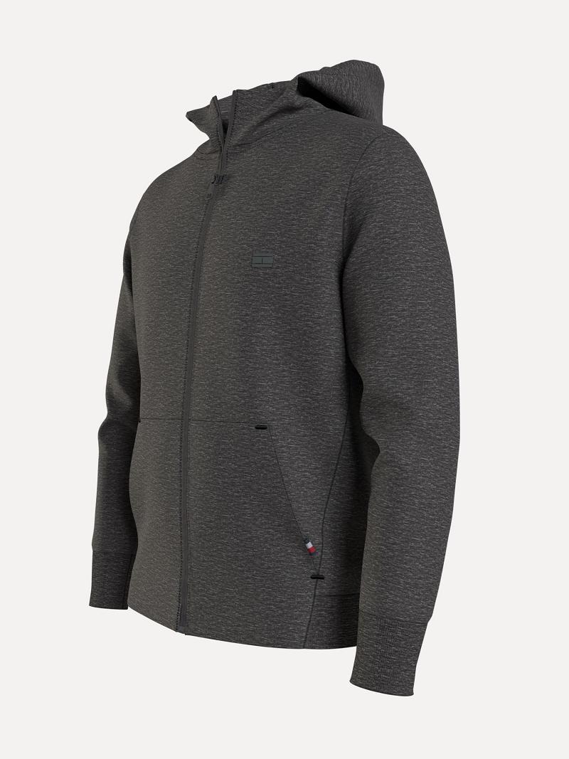 Férfi Tommy Hilfiger Solid tech zip Hoodies Szürke | HU 1250AHK